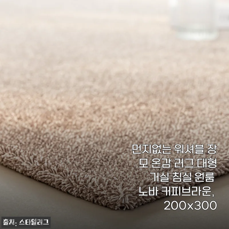 먼지없는 워셔블 장모 온감 러그 대형, 노바 커피브라운 사용후기