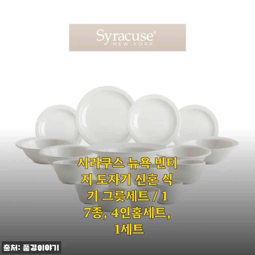 시라쿠스 뉴욕 빈티지 도자기 17종 4인 홈세트 사용후기, 신혼살림에 딱 맞는 고급 식기