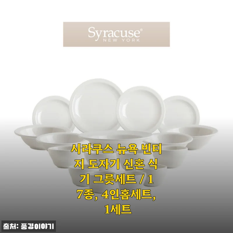시라쿠스 뉴욕 빈티지 도자기 17종 4인 홈세트 사용후기, 신혼살림에 딱 맞는 고급 식기