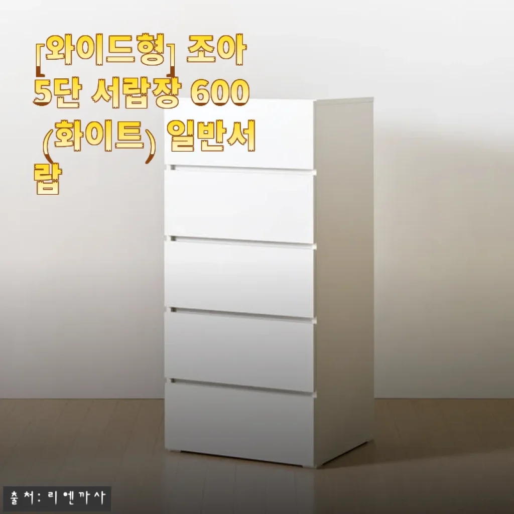 조아 5단 서랍장 600 (화이트) 사용후기: 넉넉한 수납과 깔끔한 디자인에 만족