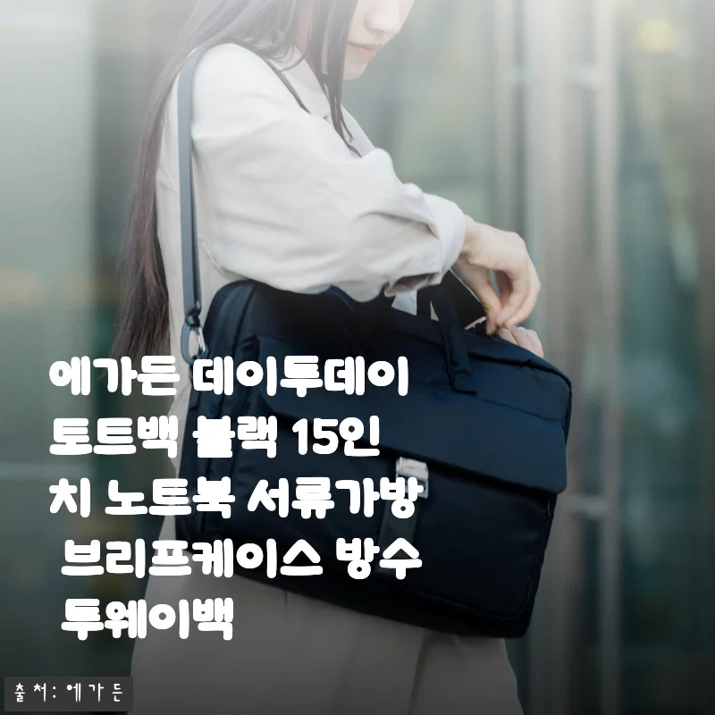 에가든 데이투데이 토트백 블랙 15인치 노트북 서류가방 사용후기