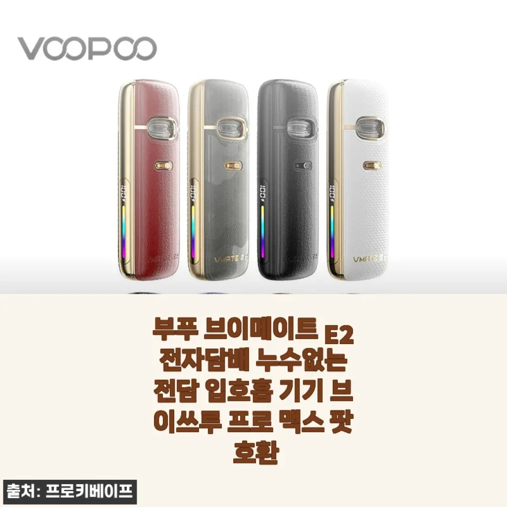 부푸 브이메이트 E2 전자담배 사용후기: 누수 없는 입호흡 기기의 만족스러운 경험