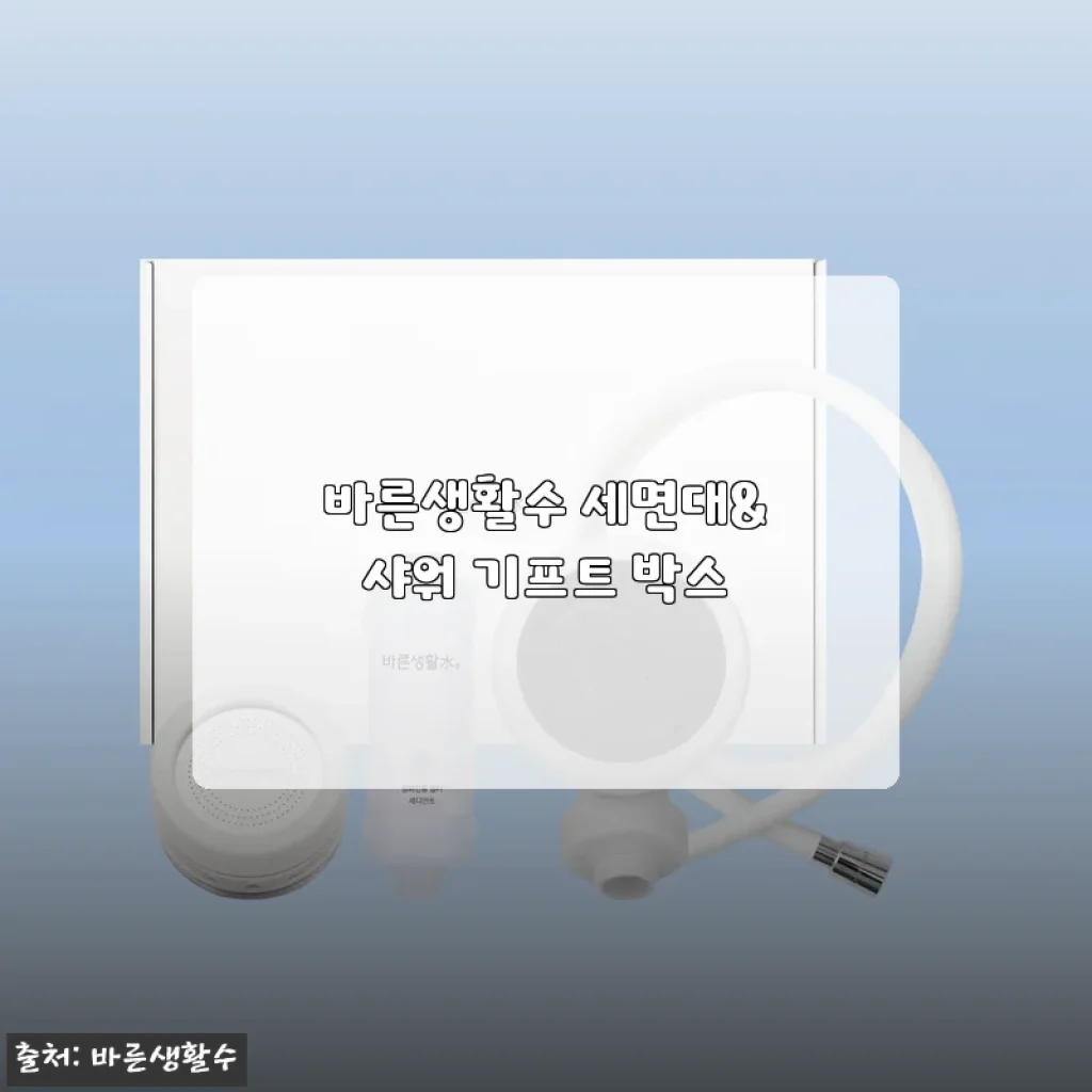 바른생활수 세면대&샤워 기프트 박스 사용후기: 깔끔한 물줄기와 편리한 필터 교체 경험