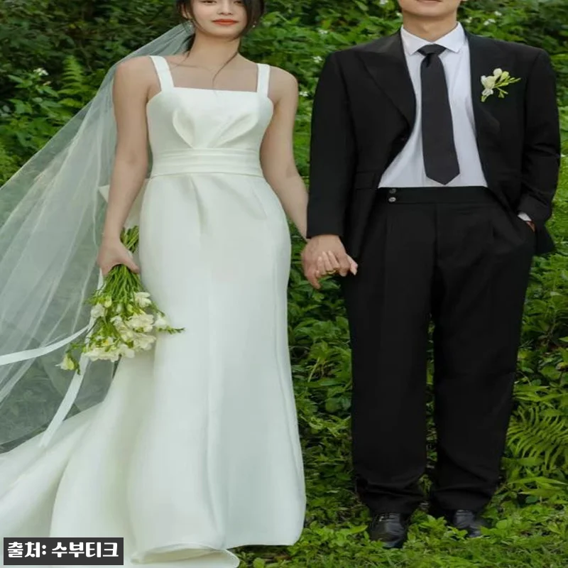 새틴 민소매 리본 브라이덜 야외 스튜 관련 이미지 5