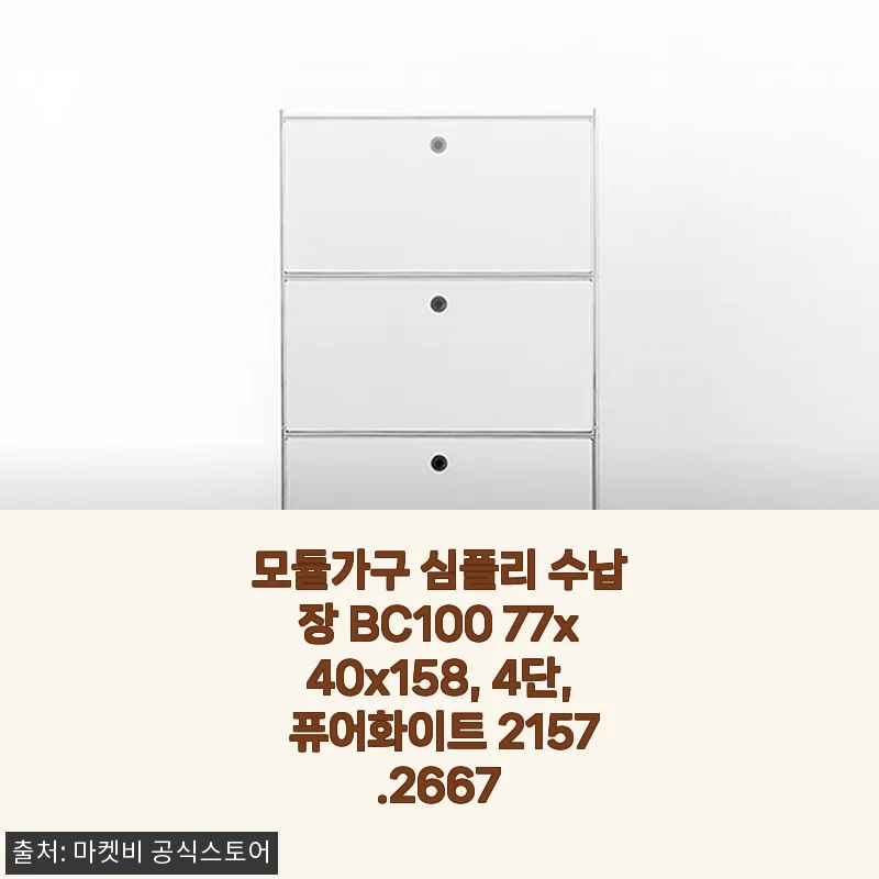 우리집 수납 고민 끝! 모듈가구 심플리 수납장 BC100 퓨어화이트 4단 솔직 후기
