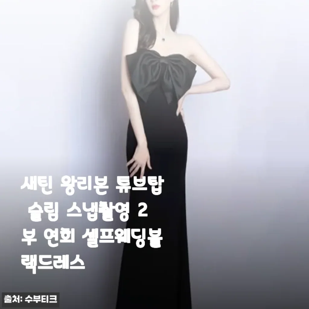 우아함 한 방에 심쿵! 새틴 왕리본 튜브탑 셀프웨딩 블랙 드레스 구매 후기