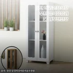 비좁은 원룸도 갤러리로… 3단 폭좁은 우드 장식장 유리문 진열장 솔직 구매 후기