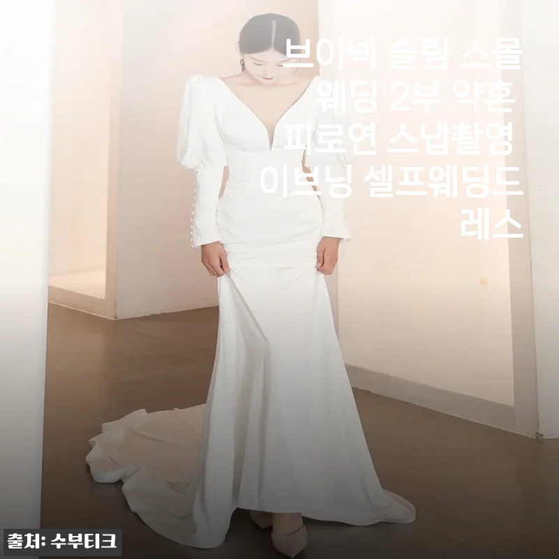 브이넥 슬림 스몰웨딩드레스로 완성한 셀프 약혼식 & 스냅촬영 후기