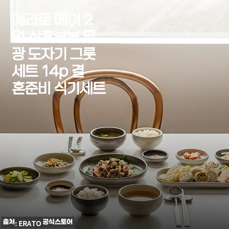 신혼부부 그릇 고민 끝! 에라토 메이 2인 무광 도자기 세트 14p 한 달 써본 진짜 느낌