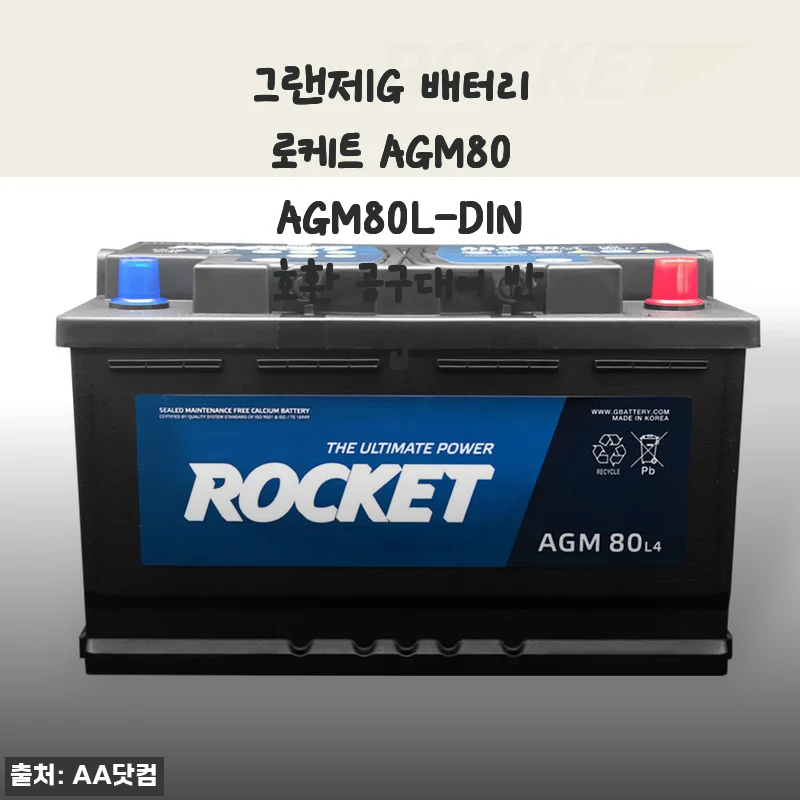 그랜저IG 배터리 직접 교체한 후기, 로케트 AGM80L로 속이 다 시원하네요