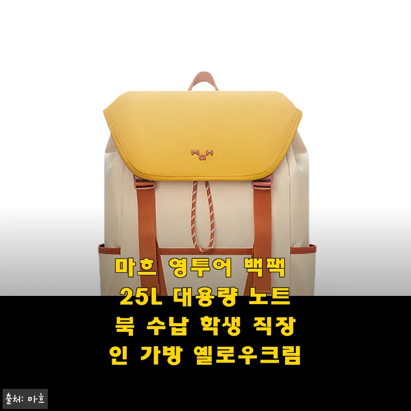 마흐 영투어 백팩 25L, 한 달 써보니 정말 만족스러운 데일리 가방 (옐로우크림)