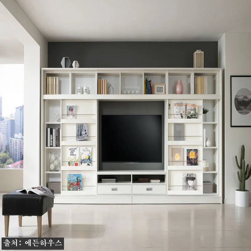 에든 거실 서재화 TV 전면책장 월플 관련 이미지 1