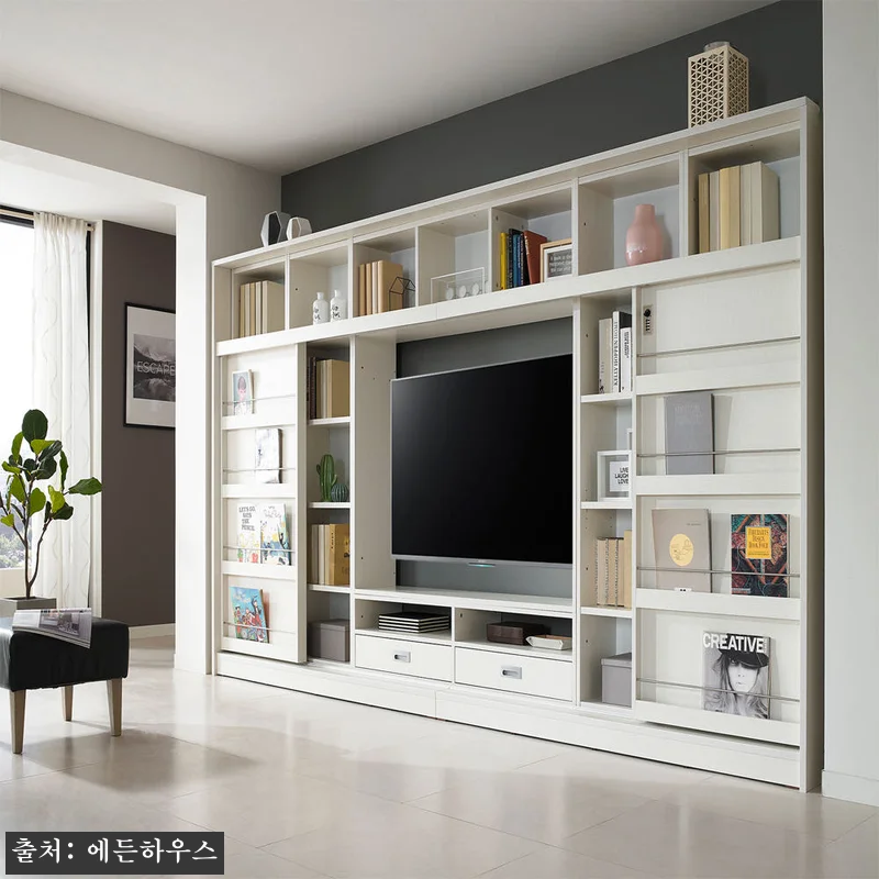 에든 거실 서재화 TV 전면책장 월플 관련 이미지 2