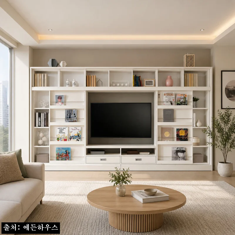 에든 거실 서재화 TV 전면책장 월플렉스 GTS-3219, 거실 서재장을 한 번에 계획할 때 눈여겨볼 이슈템