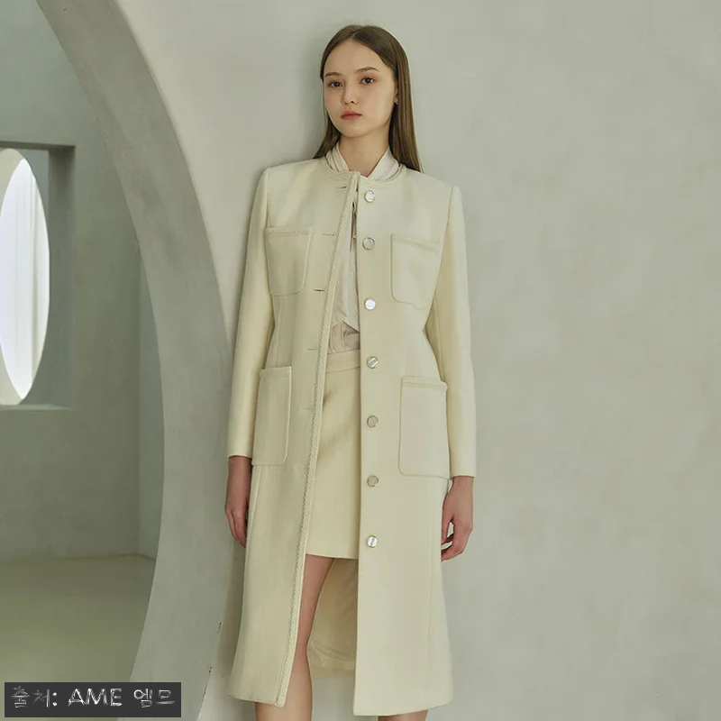 ELENA Round trimming coat 아이보리, 특별한 날을 위한 프리미엄 코트 구매 전 체크 6 ELENA Round trimming 관련 이미지 1