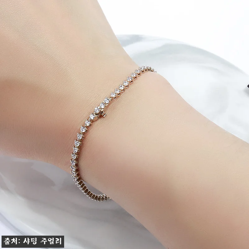 다이아 테니스 팔찌 2미리 랩 3프롱 관련 이미지 5