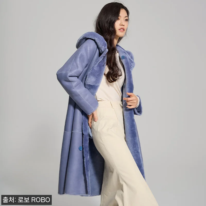 로보 라도마 리버시블 후드 롱 무스탕 관련 이미지 5