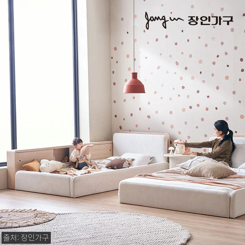 장인가구 하랑 E0 패브릭 LED헤드 저상형 데이베드 패밀리침대 Q + 라텍스탑포켓, 아이와 함께 쓰기 좋은 저상형 침대 후기 12 장인가구 하랑 E0 패브릭 LED헤드 관련 이미지 5