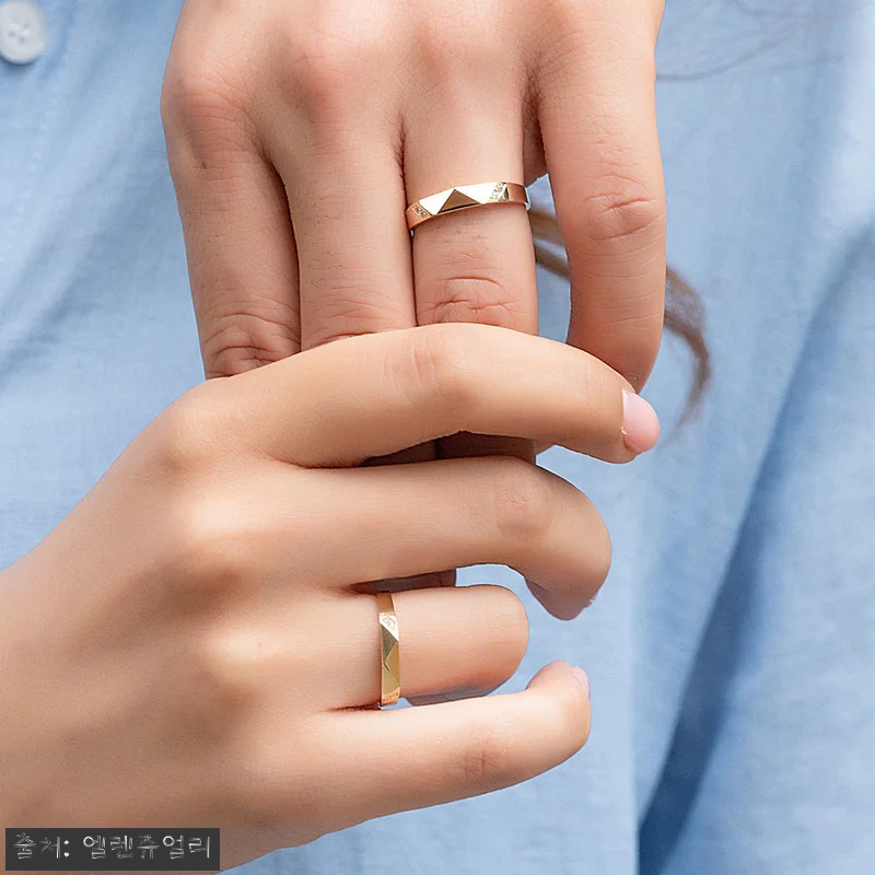 14K 비숍 커플링 금 반지, 심플한 관련 이미지 7