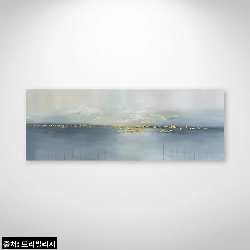 [Gallery Edition] 금빛 수평선 그림 액자 찐후기, 비어 보이던 거실 벽을 갤러리처럼 바꾼 집들이 선물