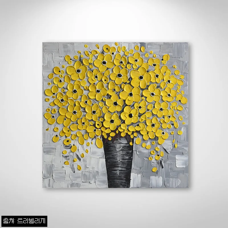 [넾다세일] Gallery Edition 꽃그림 인테리어 액자 70x70cm, 비어 보이던 공간을 채우는 한 점의 선택